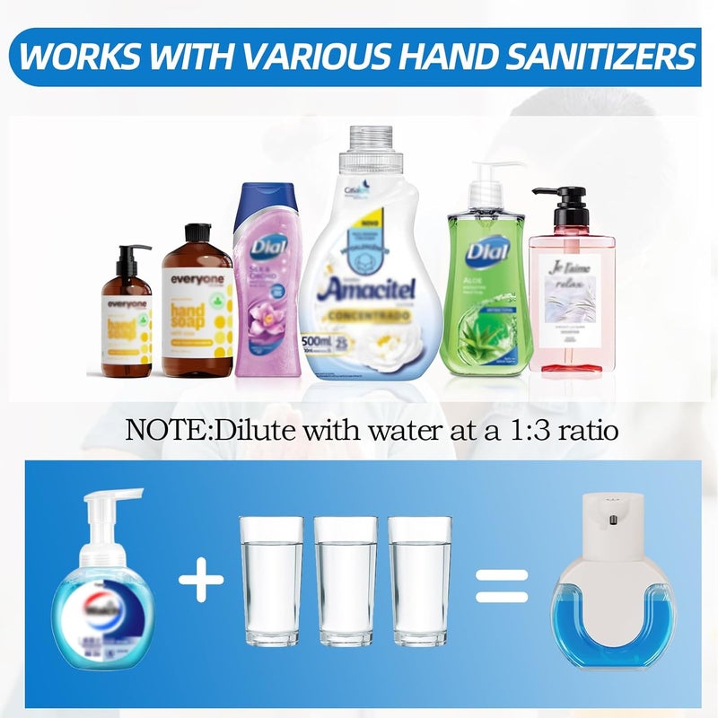 Ipefan Automatic Soap Dispenser Touchless,Rechargeable Foaming Soap Dispenser,15oz/420ml Smart Hand Soap Dispensers,4-Level Adjustable,Wall Mount for Bathroom Kitchen Dish Soap,Hands-Free - Image 2